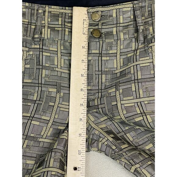 Alice Olivia Pants Womens 4 Gold Flare Leg Mid Rise Regular Fit Stretch Designer - Picture 6 of 13